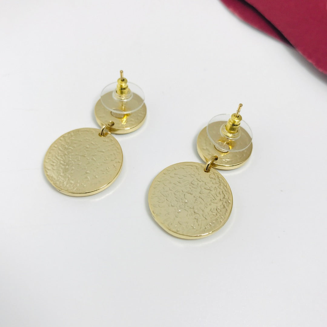 Chanel Double C Black Enamel Gold Drop Earrings - product view 5