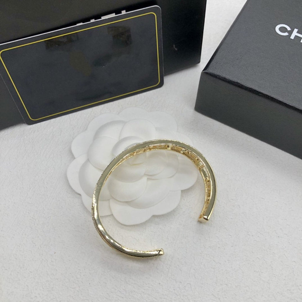Chanel Logo Cuff Gold Bracelet - product view 4
