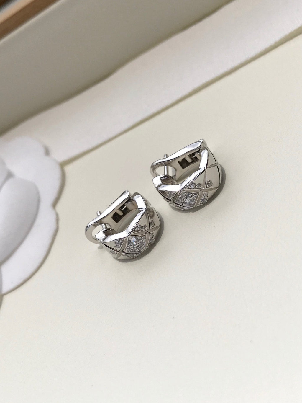 Chanel Crush Cubic Zirconia Silver Earrings - product view 3