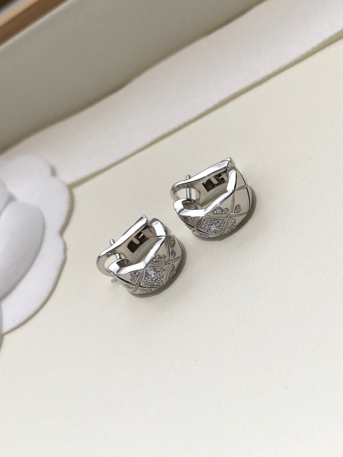 Chanel Crush Cubic Zirconia Silver Earrings - product view 3