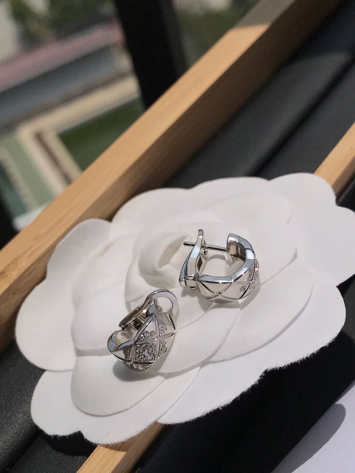 Chanel Crush Cubic Zirconia Silver Earrings - product view 5