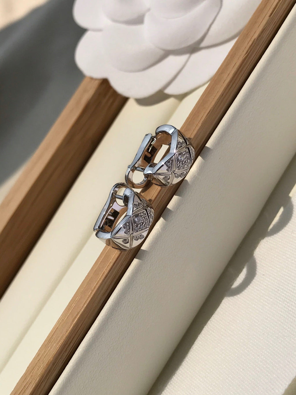 Chanel Crush Cubic Zirconia Silver Earrings - product view 7