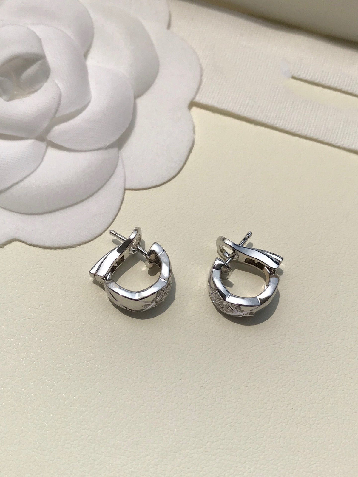 Chanel Crush Cubic Zirconia Silver Earrings - product view 8