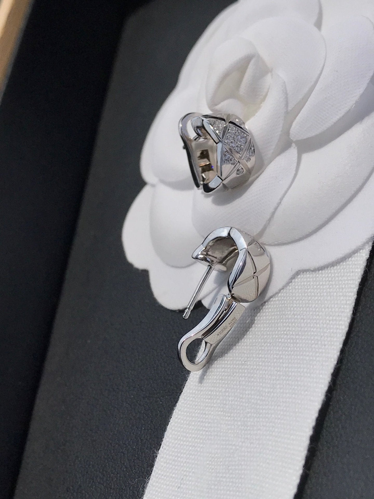 Chanel Crush Cubic Zirconia Silver Earrings - product view 9