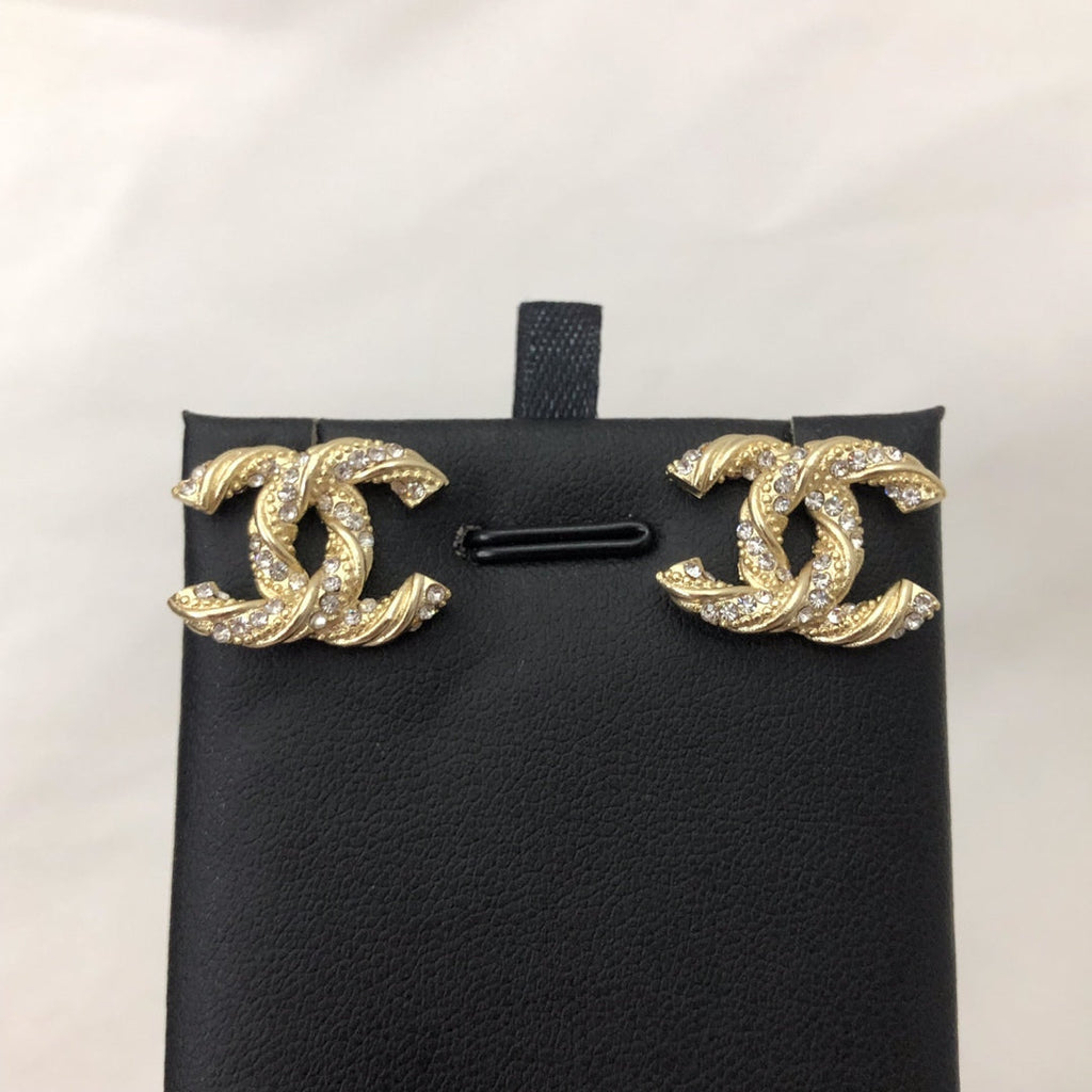 Chanel Gold Diamond Stud Medium Earrings - product view 4