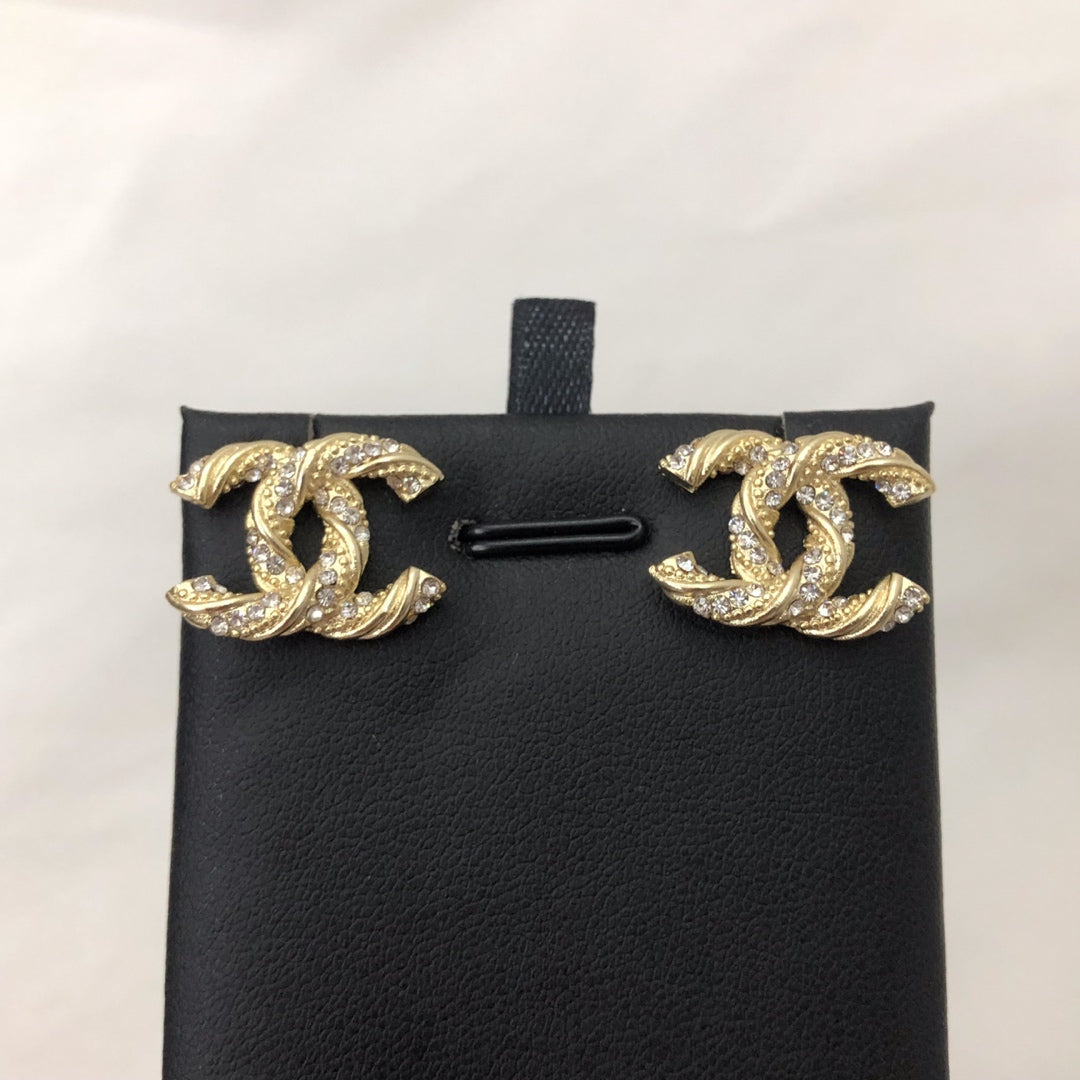 Chanel Gold Diamond Stud Medium Earrings - product view 4