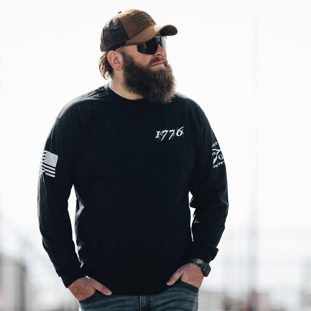 1776 Flag Long Sleeve - Black