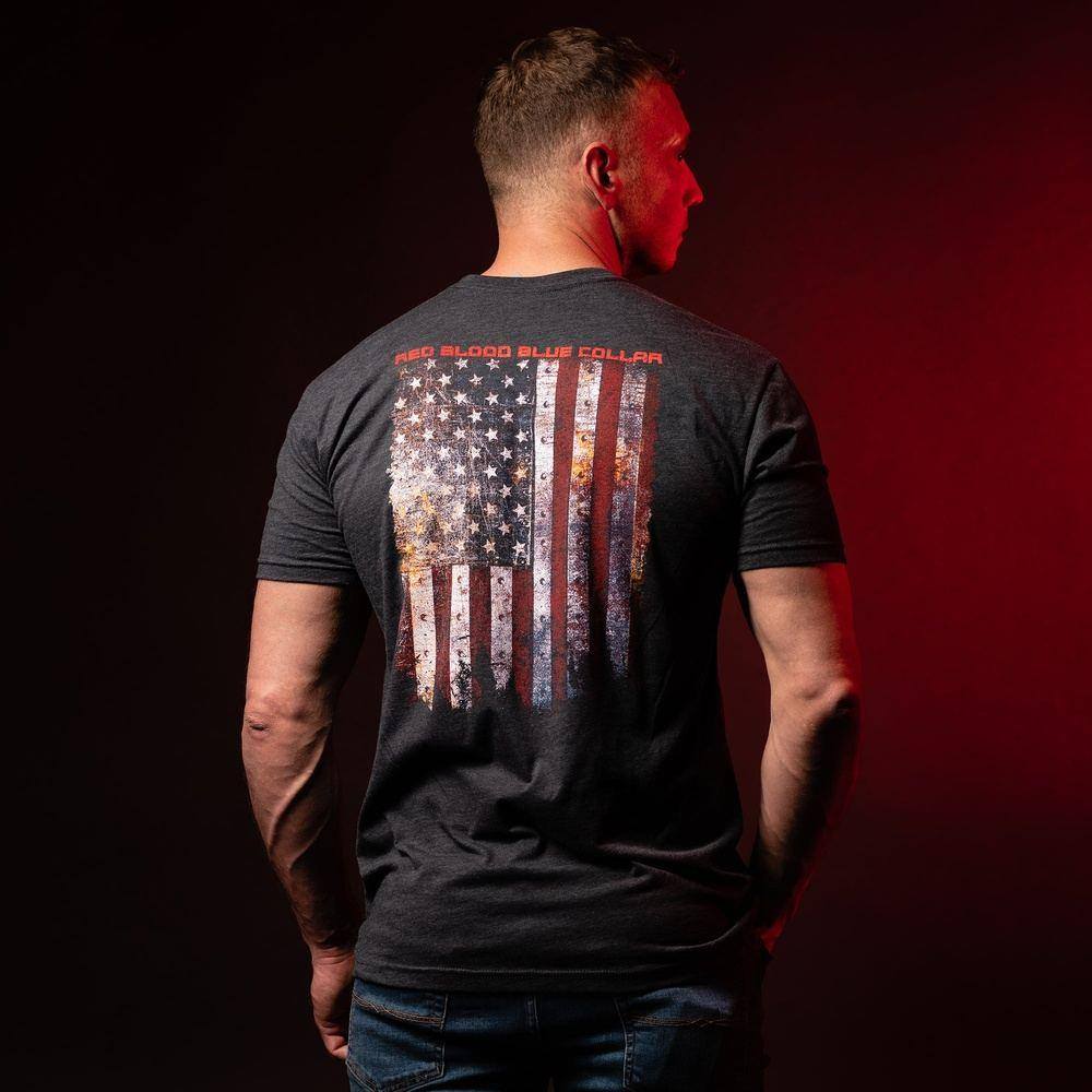 Red Blood Blue Collar? T-Shirt - Charcoal