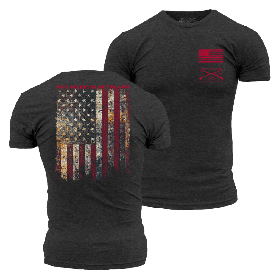 Red Blood Blue Collar? T-Shirt - Charcoal