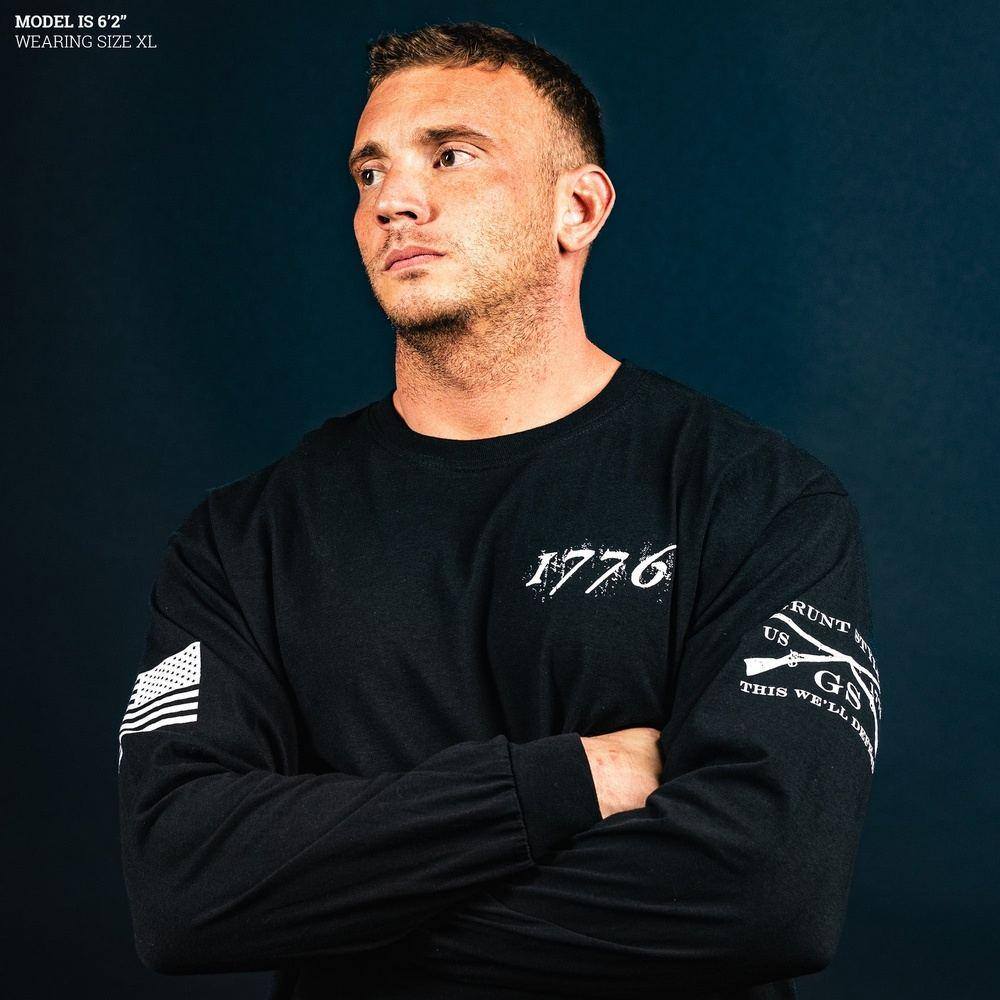 1776 Flag Long Sleeve - Black