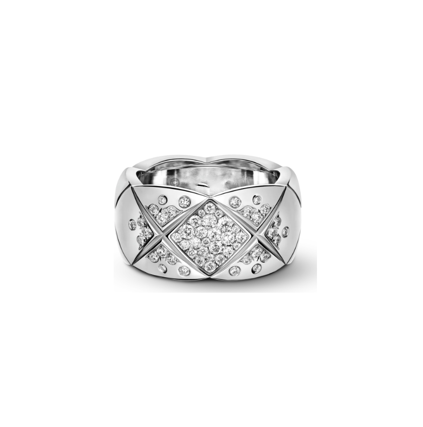 Chanel Coco Crush 10MM Quilted Cubic Zirconia Silver Ring - product view 1
