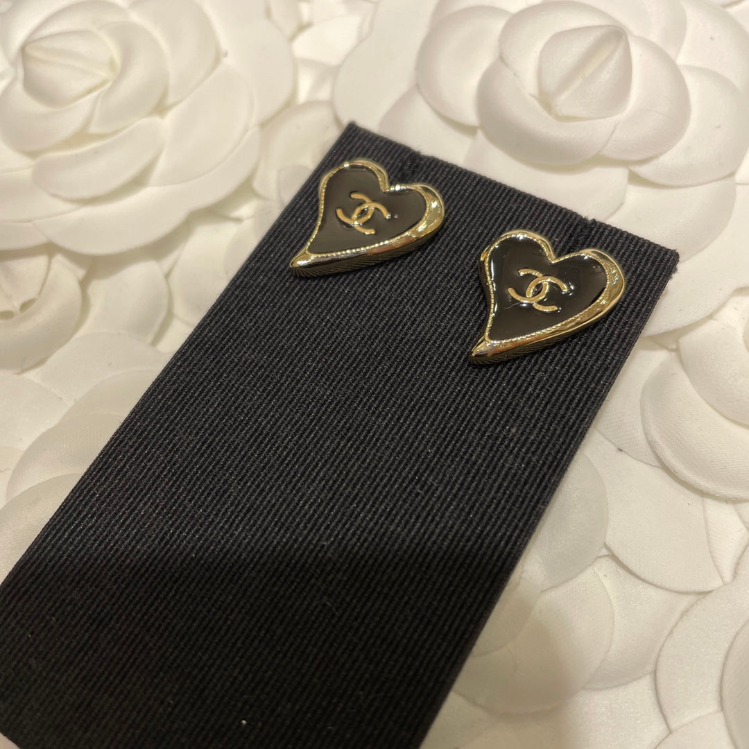 Chanel Double C Gold Love Heart Earrings - product view 5