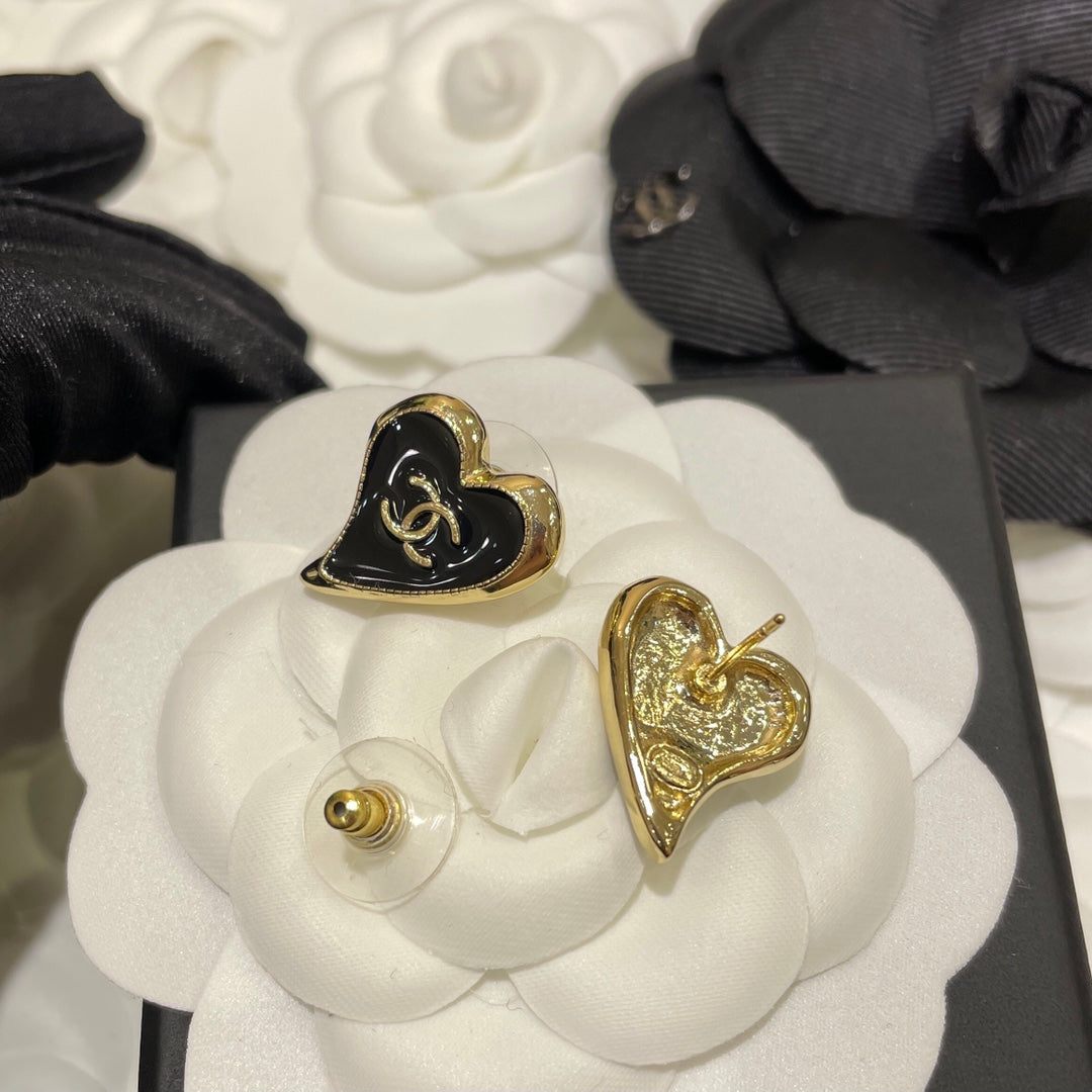 Chanel Double C Gold Love Heart Earrings - product view 7