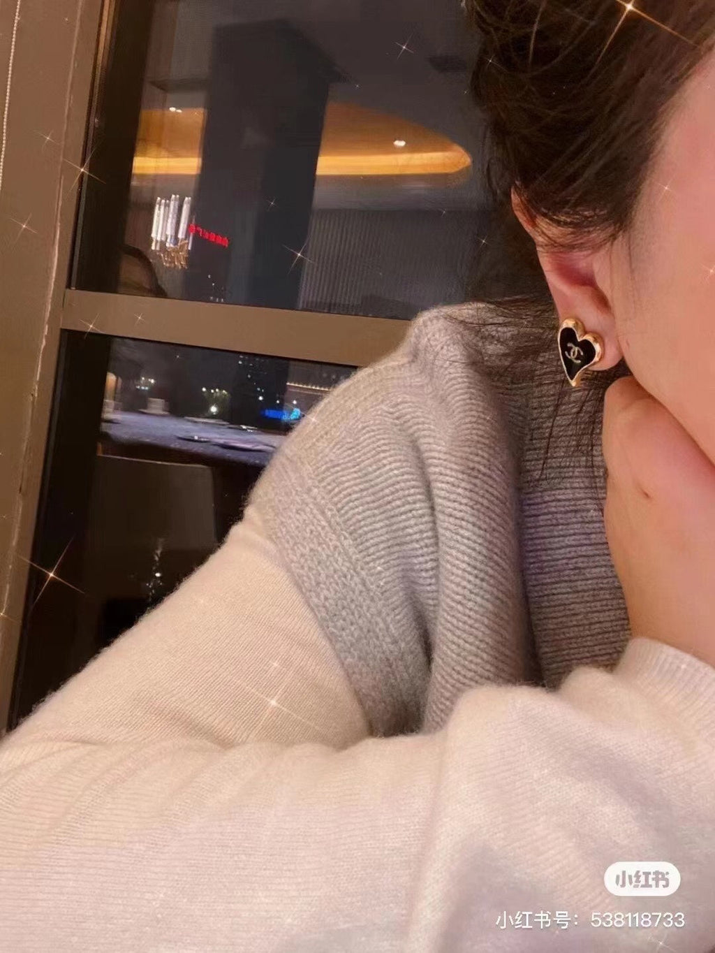 Chanel Double C Gold Love Heart Earrings - product view 8
