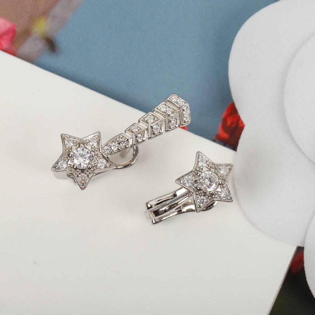 Chanel Comette Etoille Diamonds Flug Silver Earrings - product view 2