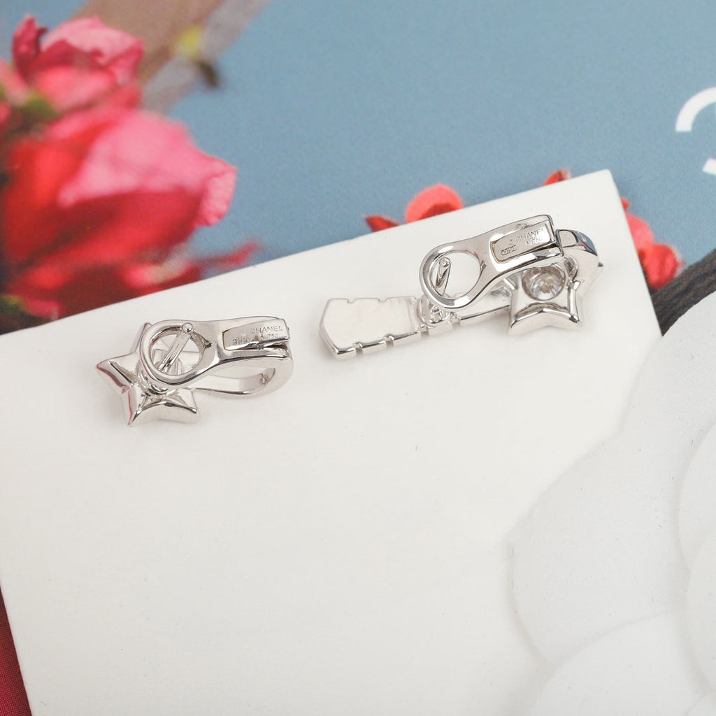 Chanel Comette Etoille Diamonds Flug Silver Earrings - product view 4