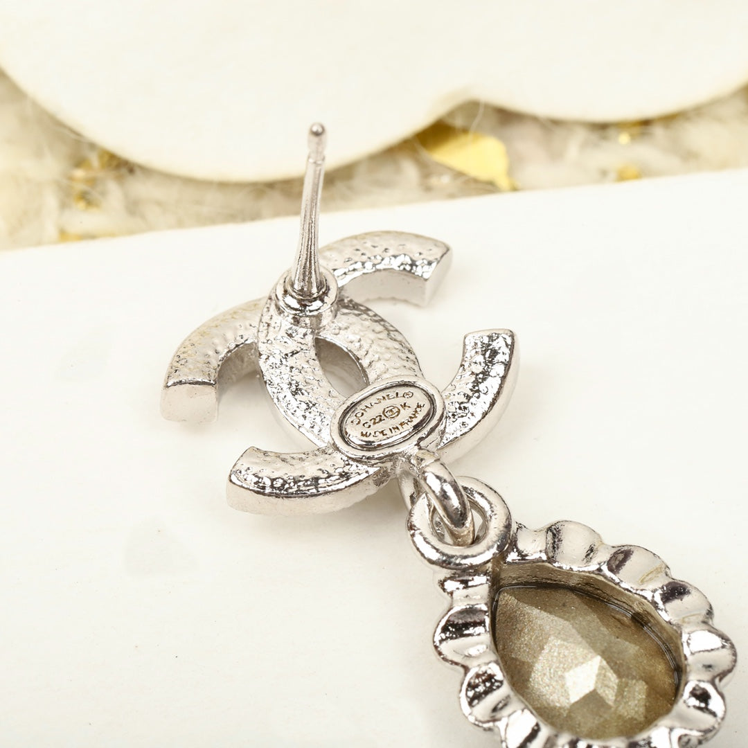 Chanel Double C Diamonds Teardrop Earrings - product view 7