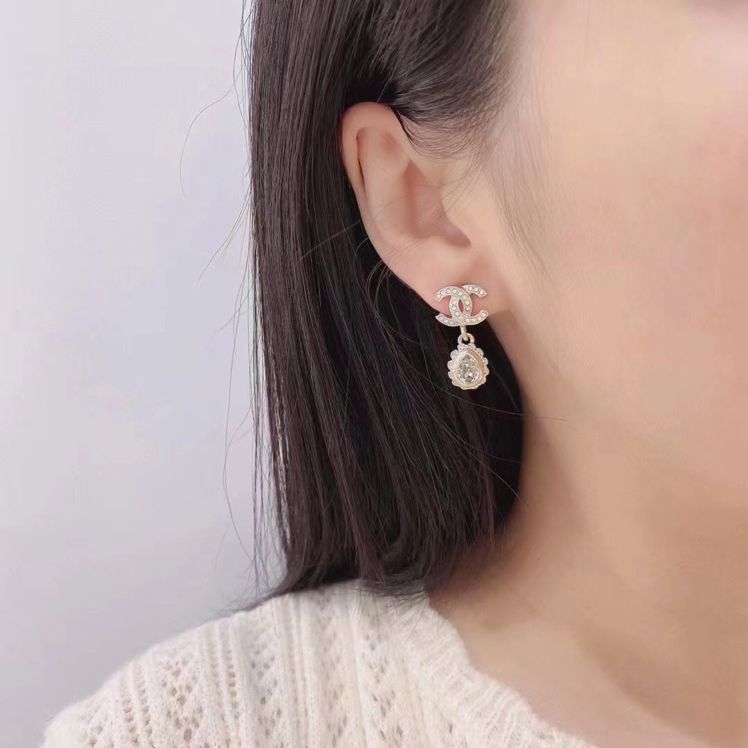 Chanel Double C Diamonds Teardrop Earrings - product view 9
