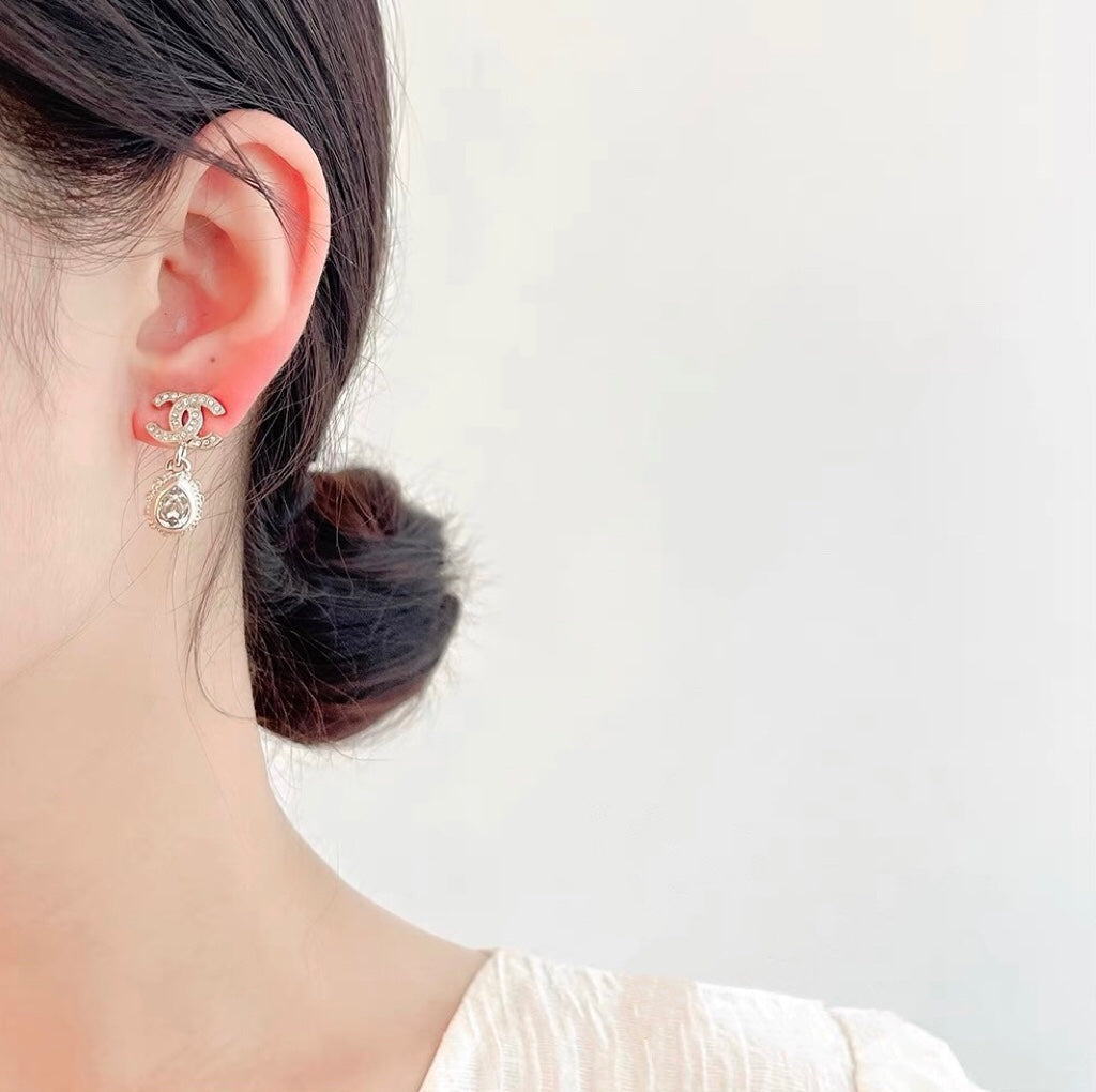 Chanel Double C Diamonds Teardrop Earrings - product view 10