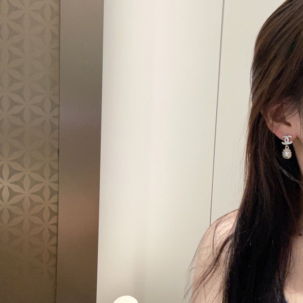 Chanel Double C Diamonds Teardrop Earrings - product view 11