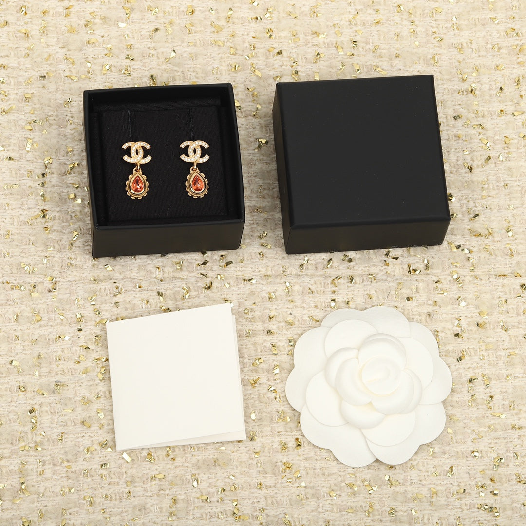 Chanel Double C Diamonds Teardrop Earrings - product view 6