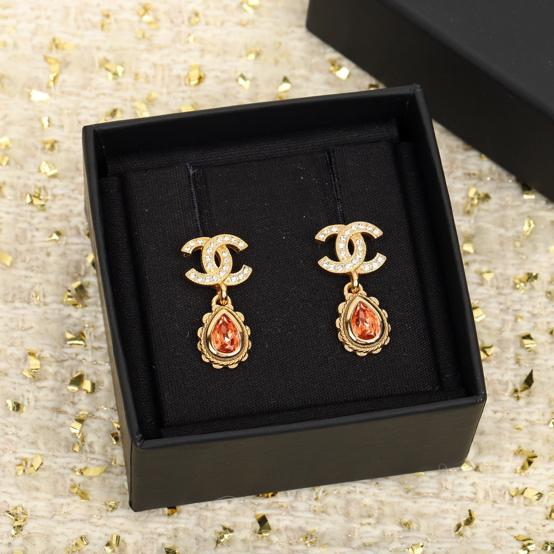 Chanel Double C Diamonds Teardrop Earrings - product view 2