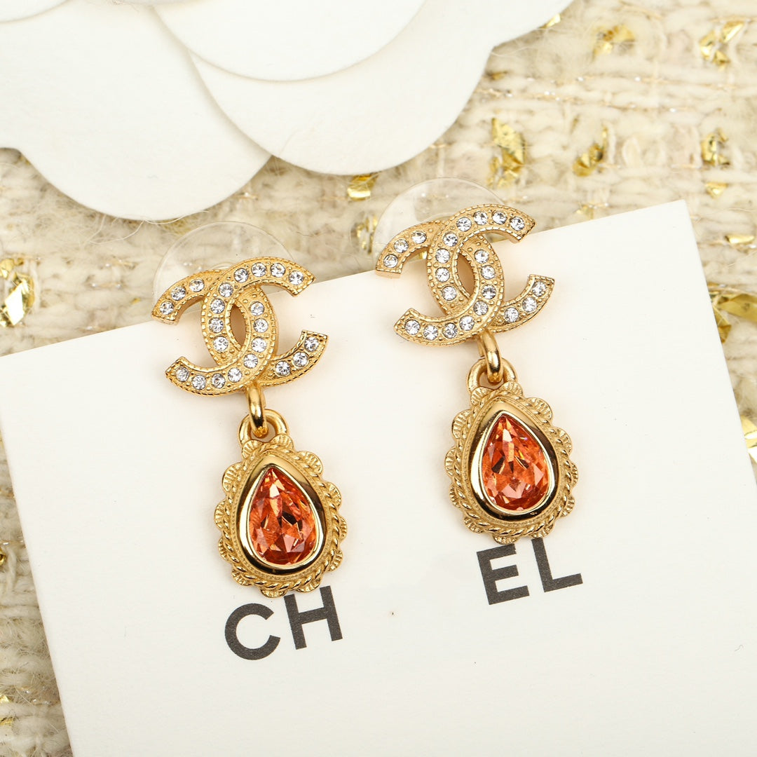Chanel Double C Diamonds Teardrop Earrings - product view 12