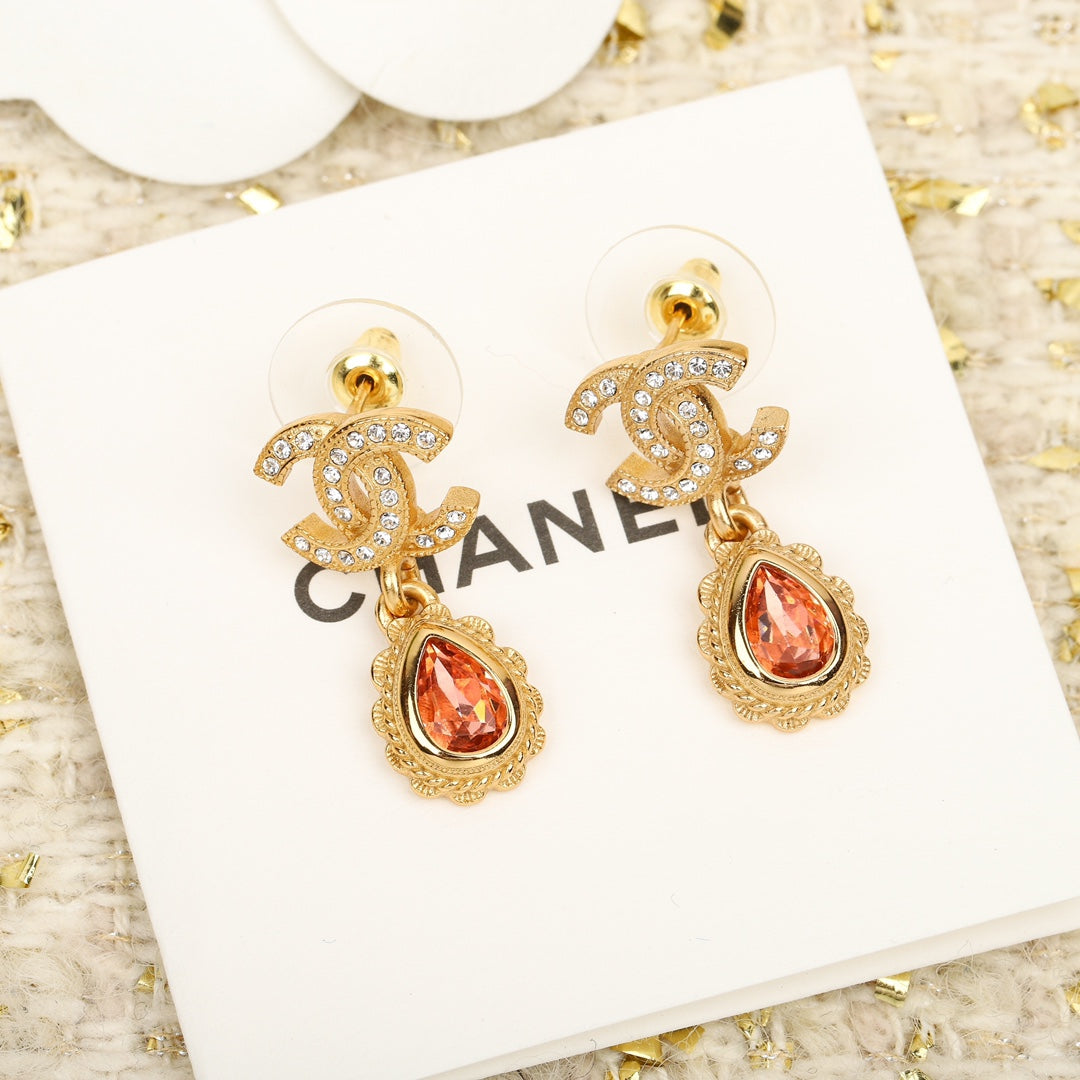 Chanel Double C Diamonds Teardrop Earrings - product view 15
